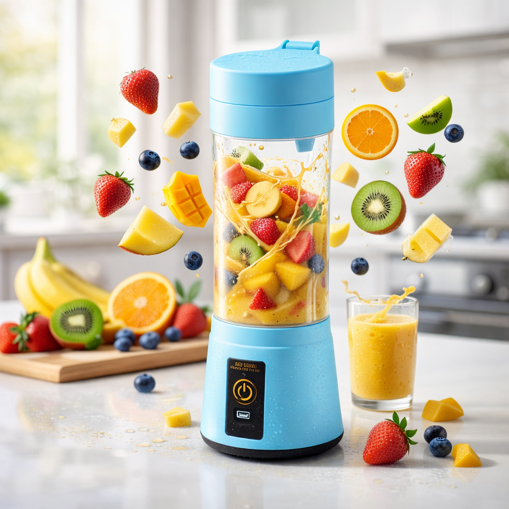Portable USB Rechargeable 6-Blade Juicer Blender