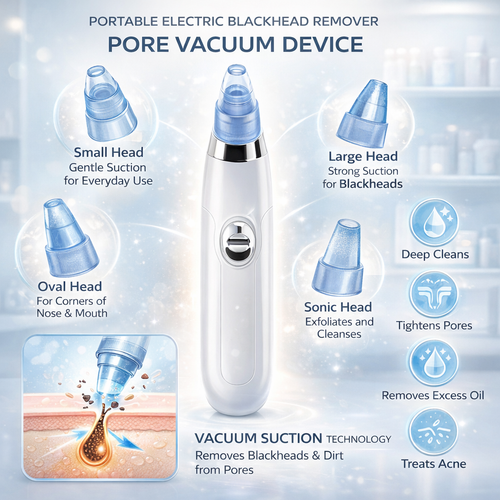 4-in-1 Electric Blackhead Remover Vacuum – Pore Cleaner & Acne Extractor Tool