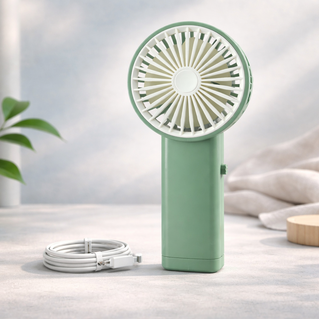Portable USB Rechargeable Mini Fan – Compact Handheld Personal Cooling Fan (1 Pc)