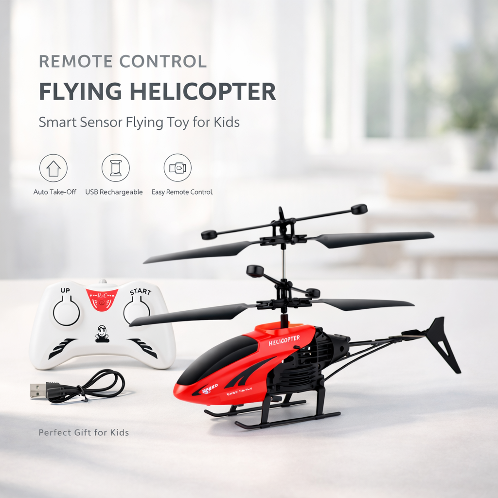 Remote Control Flying Helicopter Toy with USB Charging | Smart Sensor RC Helicopter for Kids