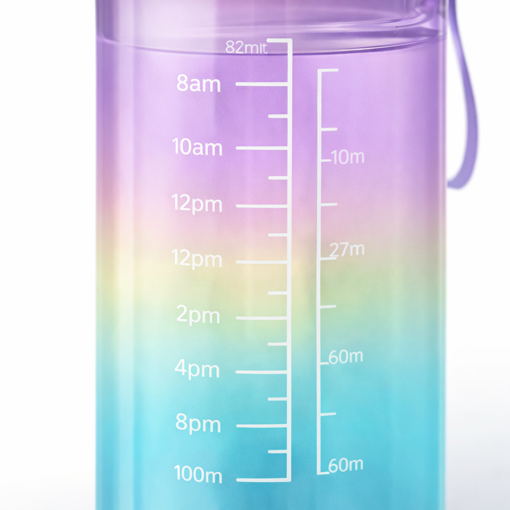 Motivational Water Bottle with Straw & Time Marker