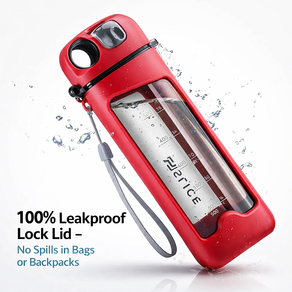 500ML Leakproof Sports Water Bottle with One-Touch Spout & Carry Strap – Portable Hydration Bottle for Gym, Travel & Daily Use