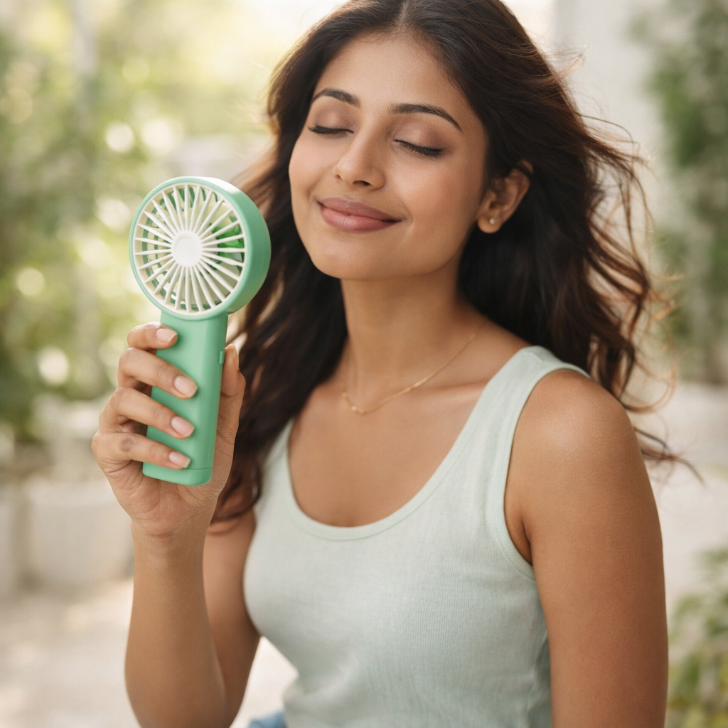 Portable USB Rechargeable Mini Fan – Compact Handheld Personal Cooling Fan (1 Pc)