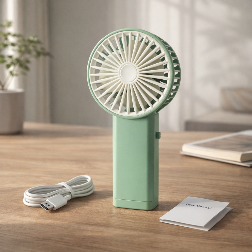 Portable USB Rechargeable Mini Fan – Compact Handheld Personal Cooling Fan (1 Pc)