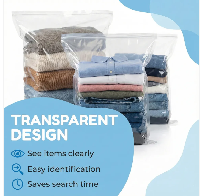 Vacuum Storage Bags with Suction Pump (5 Pcs Set)