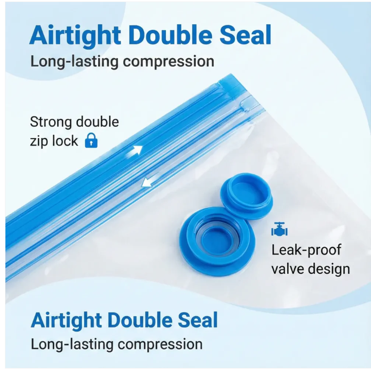 Vacuum Storage Bags with Suction Pump (5 Pcs Set)